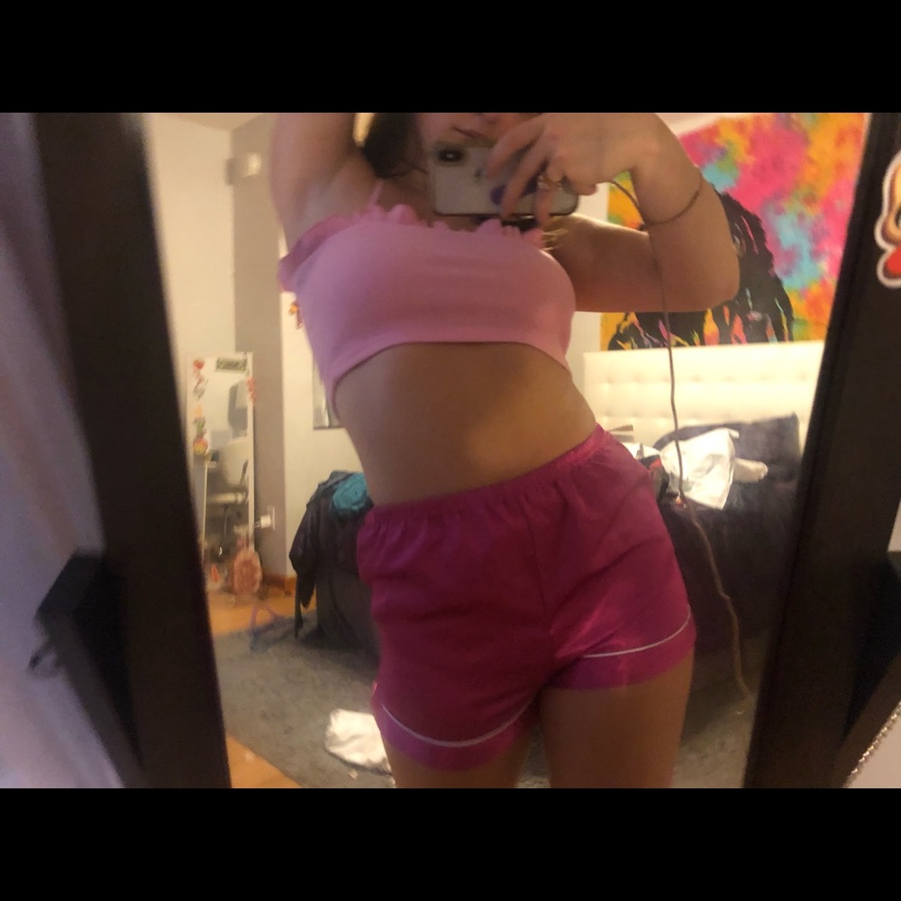 Silk pajama shorts Hot pink